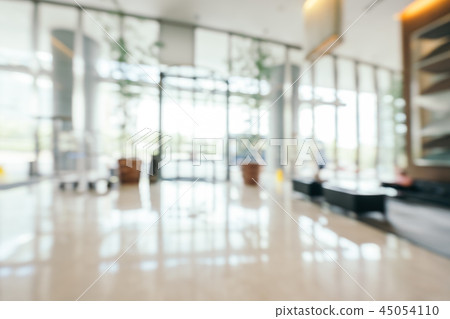 Abstract blur and defocused hotel lobby interior Abstract blur and defocused hotel lobby interior 45054110