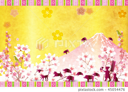 Mt. Fuji New Year's card background 45054476