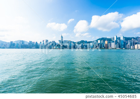 Beautiful architecture building exterior cityscape of hong kong city skyline 45054685