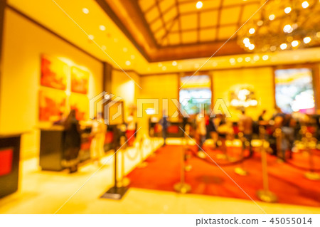 Abstract blur and defocused hotel lobby interior Abstract blur and defocused hotel lobby interior 45055014