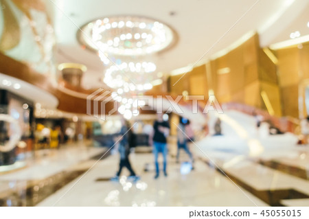 Abstract blur and defocused hotel lobby interior Abstract blur and defocused hotel lobby interior 45055015