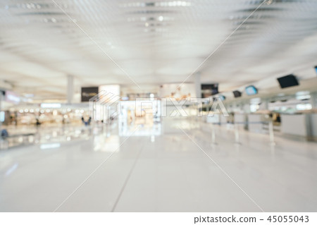 Abstract blur and defocused airport terminal interior Abstract blur and defocused airport terminal interior 45055043