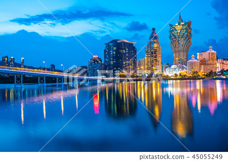 Beautiful architecture building cityscape in macau Beautiful architecture building cityscape in macau 45055249