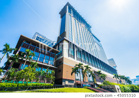 China, Macau - September 11 2018 - Beautiful luxury exterior architecture building of hotel resort in macau city skyline 45055310