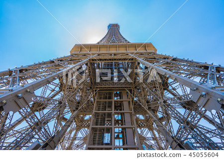 Beautiful eiffel tower landmark of parisian hotel and resort in macau city 45055604