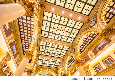 China, Macau - September 8 2018 - Beautiful luxury venetian hotel resort and casio with shopping mall in macau city 45056341