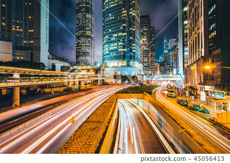 Beautiful architecture building exterior cityscape of hong kong city skyline 45056413