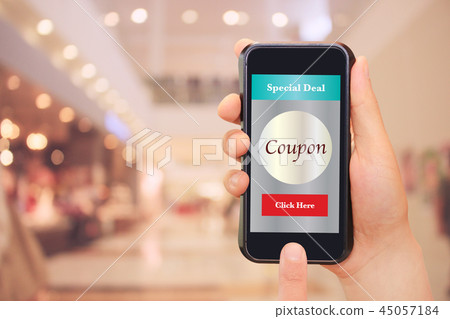 優惠券，購物，智能手機和商場購物，優惠券，商場 45057184