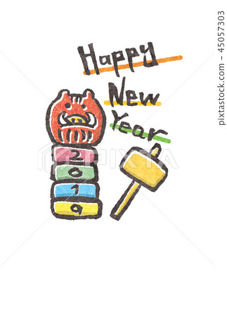 新年賀卡插圖 45057303