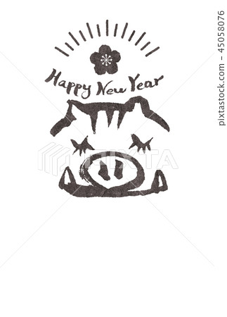 New year's card, illustration 45058076
