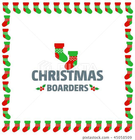 Christmas border of socks vector Christmas border of socks vector 45058509
