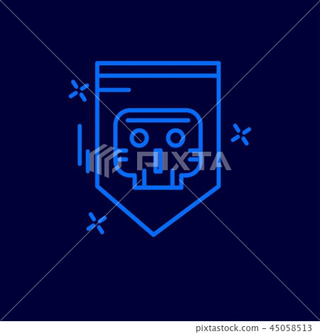 Cyber crime neon icon with blue background Cyber crime neon icon with blue background 45058513