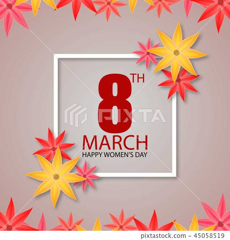 Women's day card and flowers frame Women's day card and flowers frame 45058519