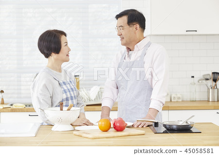 Cooking, Kitchen, Couple 45058581