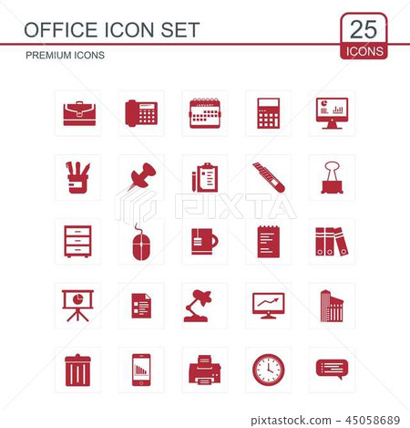 Office icons set vector 45058689