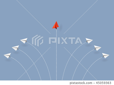 Business concept. Red paper airplane flying Business concept. Red paper airplane flying 45059363