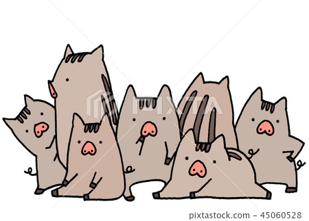 一個逗人喜愛的新年的公豬新年的卡片例證的例證 一個逗人喜愛的新年的公豬新年的卡片例證的例證 45060528