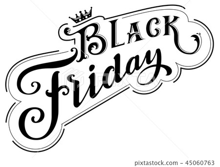 Black Friday royal sale ornate letter retro text 45060763