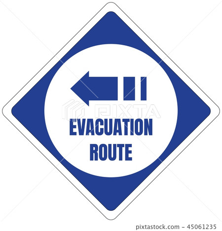 Hurricane Evacuation Route Road Sign Blue Square Hurricane Evacuation Route Road Sign Blue Square 45061235