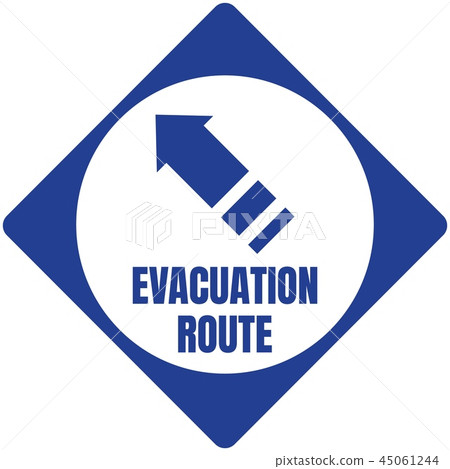 Hurricane Evacuation Route Road Sign Blue Square Hurricane Evacuation Route Road Sign Blue Square 45061244