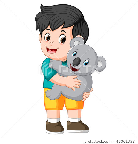 a little boy holding koala a little boy holding koala 45061358