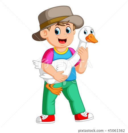 a Farm boy holding a goose a Farm boy holding a goose 45061362