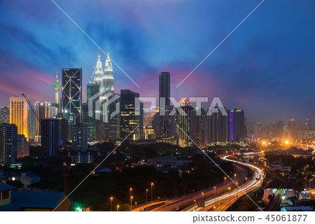 Kuala Lumpur skyline and skyscraper at night Kuala Lumpur skyline and skyscraper at night 45061877