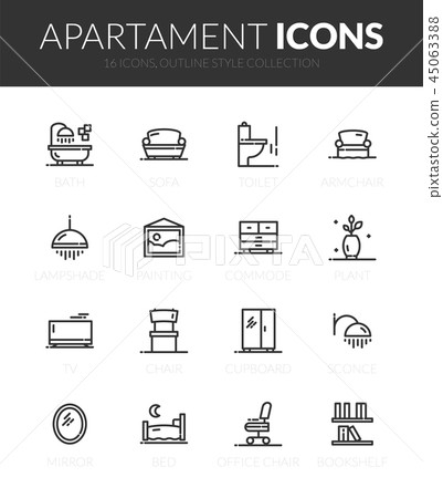 Outline black icons set 45063388