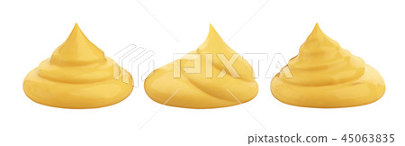 Handful of mayonnaise isolated on white background Handful of mayonnaise isolated on white background 45063835