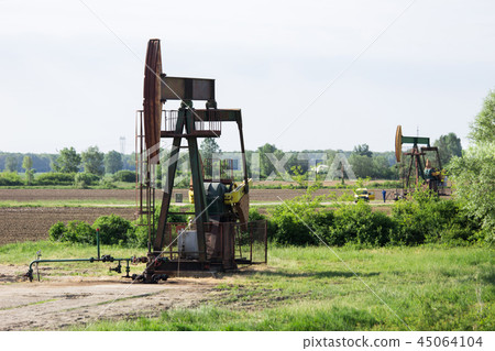 Oil rigs work in the field 45064104