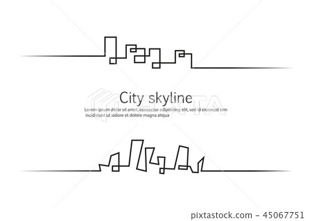 Silhouette of the city in a flat style. Modern urban landscape. Vector illustrations. City 45067751