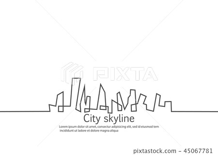 Silhouette of the city in a flat style. Modern urban landscape. Vector illustrations. City Silhouette of the city in a flat style. Modern urban landscape. Vector illustrations. City 45067781