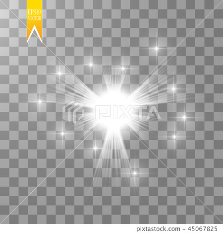 Glow light effect. Starburst with sparkles on transparent background. Vector illustration. Glow light effect. Starburst with sparkles on transparent background. Vector illustration. 45067825