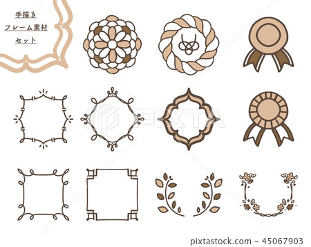 Hand-painted round frame material 45067903