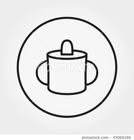 Baby mug for feeding. Universal Icon. Vector. Editable Thin line. 45068166