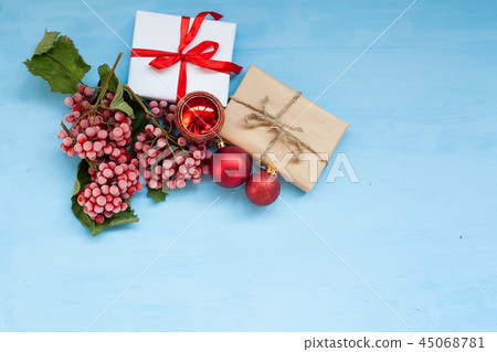 hands winter Christmas new year tree gifts home 45068781