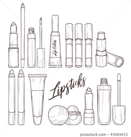 Types of lipsticks and lip glosses Types of lipsticks and lip glosses 45069415