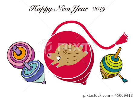 新年卡與簡單的公豬設計設計 新年卡與簡單的公豬設計設計 45069418