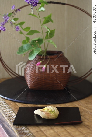 Japanese sweets chestnuts fallen leaves autumn Japanese sweets chestnuts fallen leaves autumn 45070079