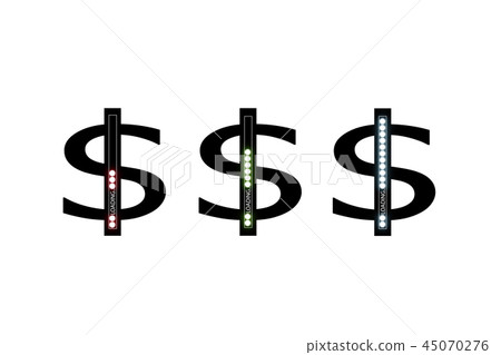 Business concept. Vector illustration. Dollar progress loading bar with lighting Business concept. Vector illustration. Dollar progress loading bar with lighting 45070276