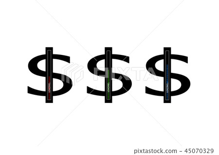 Business concept. Vector illustration. Dollar progress loading bar with lighting Business concept. Vector illustration. Dollar progress loading bar with lighting 45070329