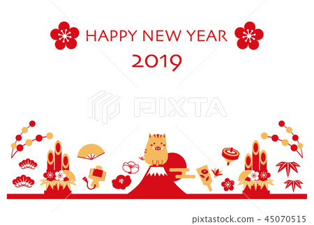 2019 New Year's card template 45070515