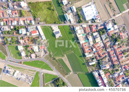 Taiwan farmland aerial village settlement winter air pollution aerial view air pollution Taiwan farmland aerial village settlement winter air pollution aerial view air pollution 45070786