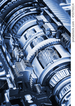 gearboxes and bearings in the section. Photo toning 45070814