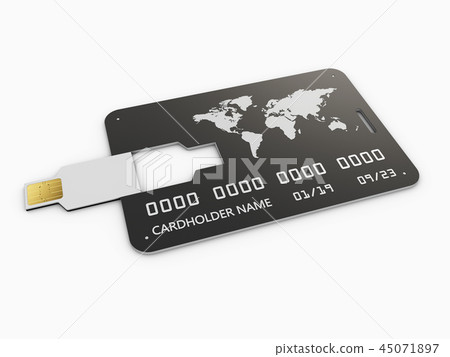 USB flash card corporate identity, isolated white USB flash card corporate identity, isolated white 45071897