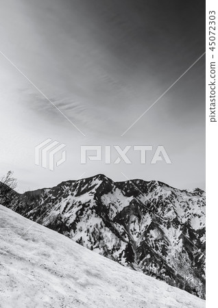 Snow Japan alps mountain on Tateyama Kurobe Alpine 45072303