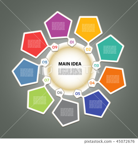 Infographic Template for Business 9 steps diagram. 45072676