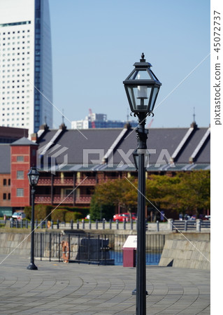 都市風景橫濱大象鼻子公園煤氣燈 45072737