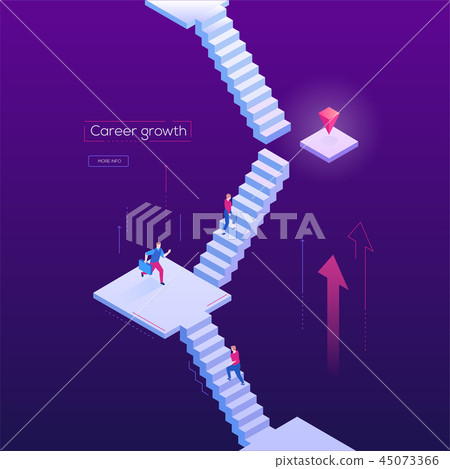 Career growth - modern isometric vector web banner 45073366