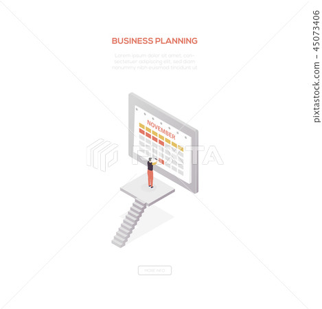 Business planning - modern isometric vector web banner 45073406
